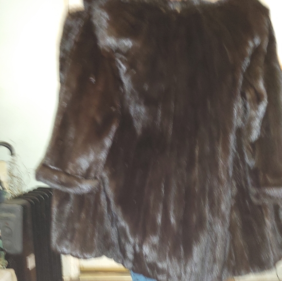 Mink coat plus size 3X  Natural Dark Mahogany/ Black Mink Stroller, gorgeous. - Picture 7 of 10